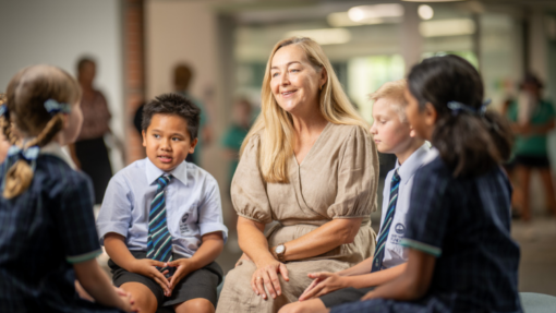 Head of Senior Primary with students