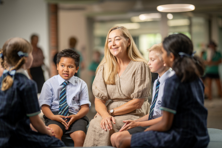 Head of Senior Primary with students